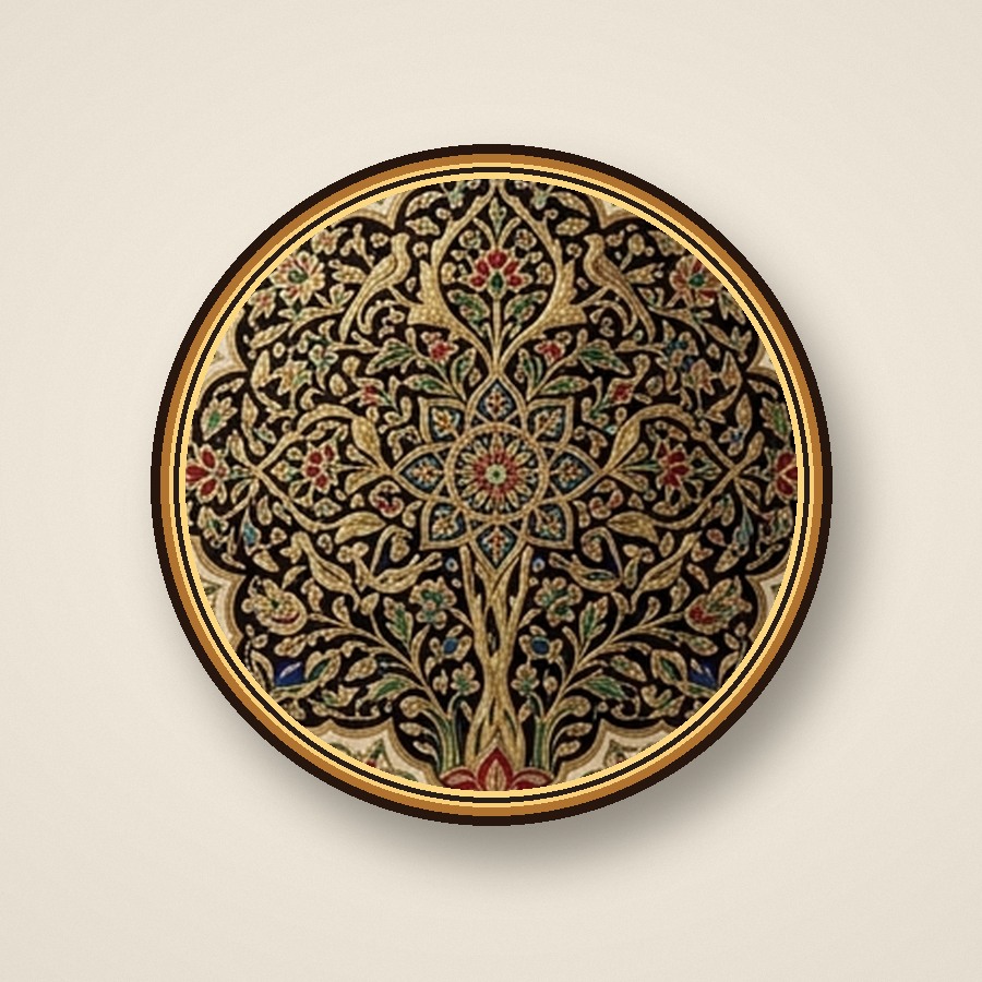 Kashmiri Tilla Mihrab Arch Textile Panel
