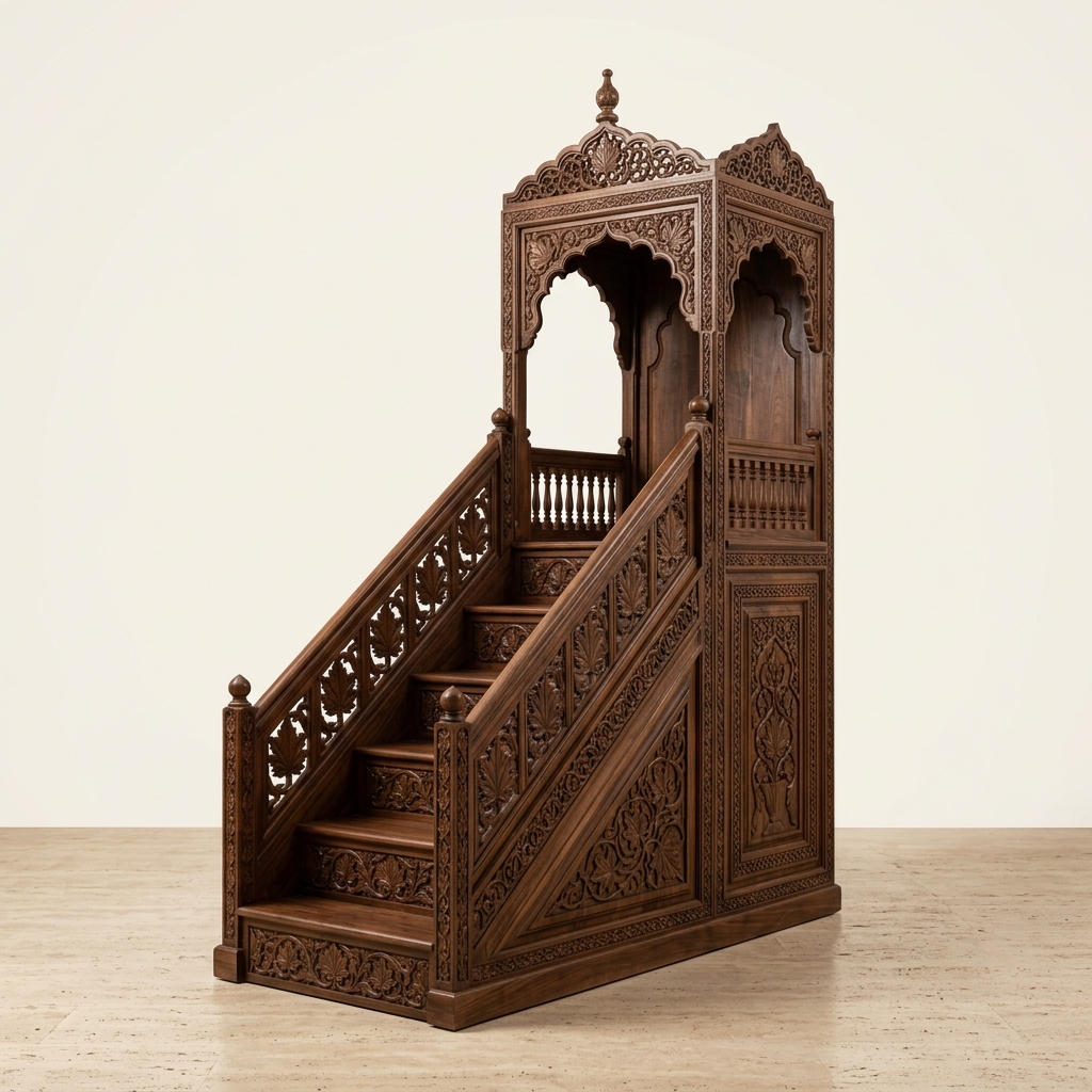 Chinar Carved Walnut Minbar