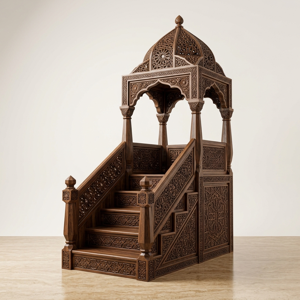 Geometric Walnut Minbar