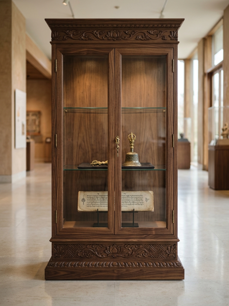 Kashmir Walnut Monastery Heritage Display Cabinets