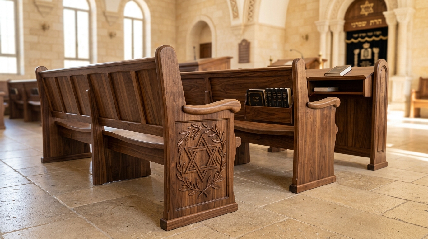 Kashmir Walnut Synagogue Seating Collection