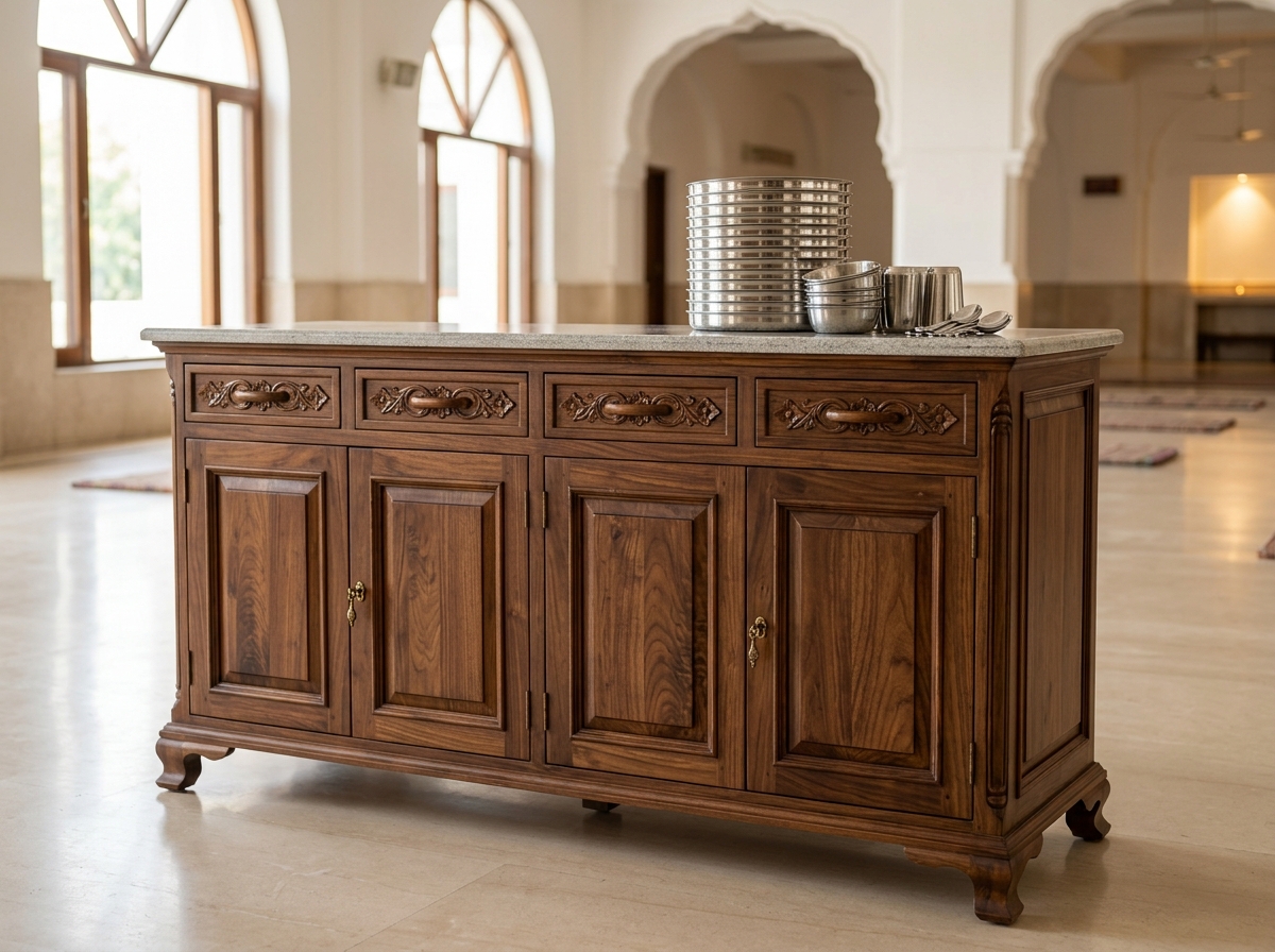 Kashmir Walnut Langar Hall Storage & Service Cabinetry