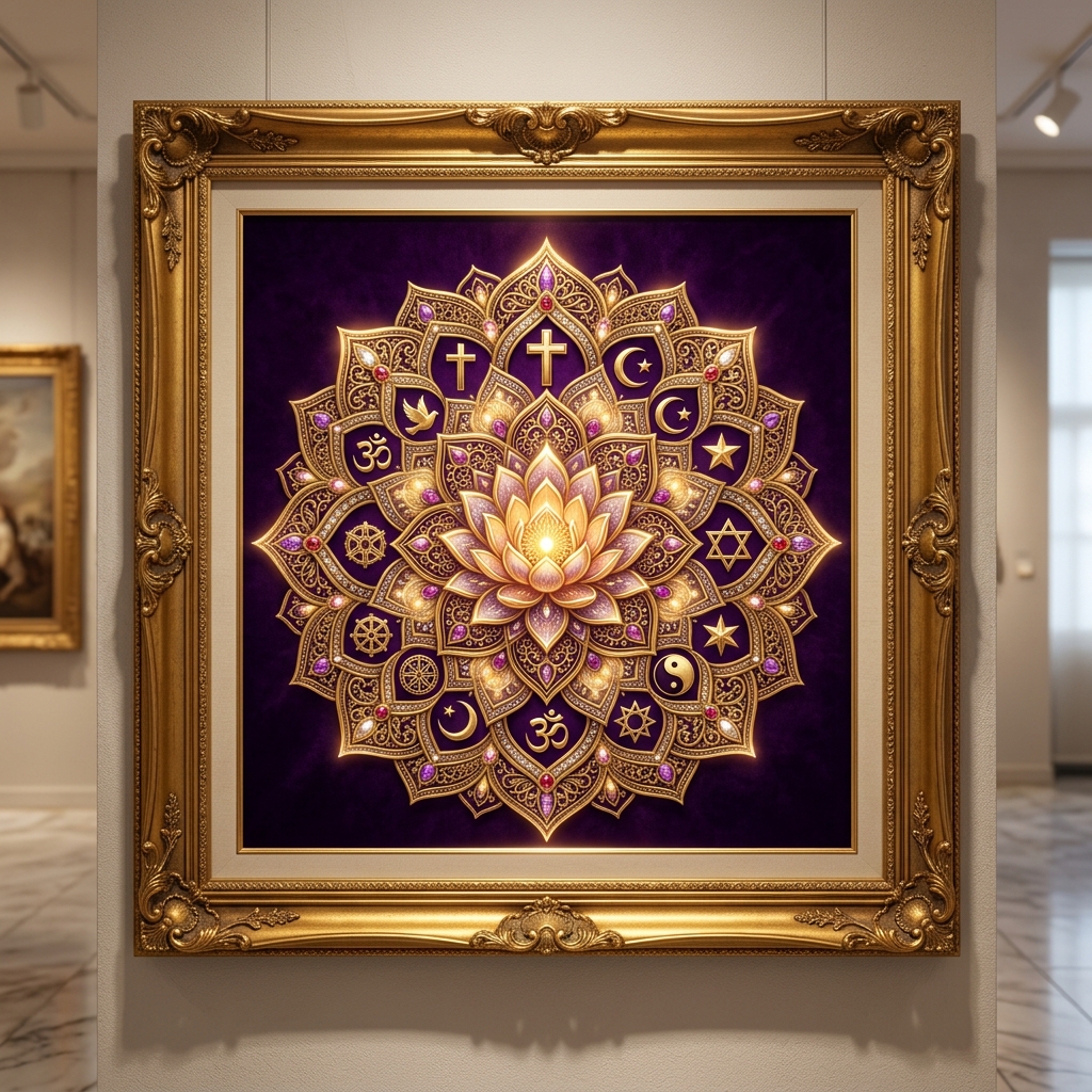 Interfaith Harmony Mandala representing the convergence of world sacred crafts